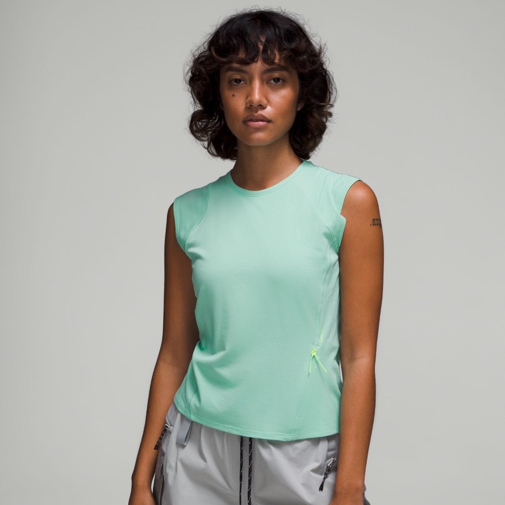 Lululemon Wild Mint Hiking Cap Sleeve Tank Top 12